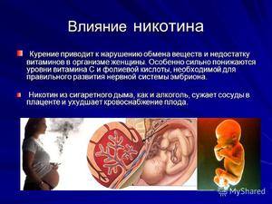 Влияние никотина на беременных